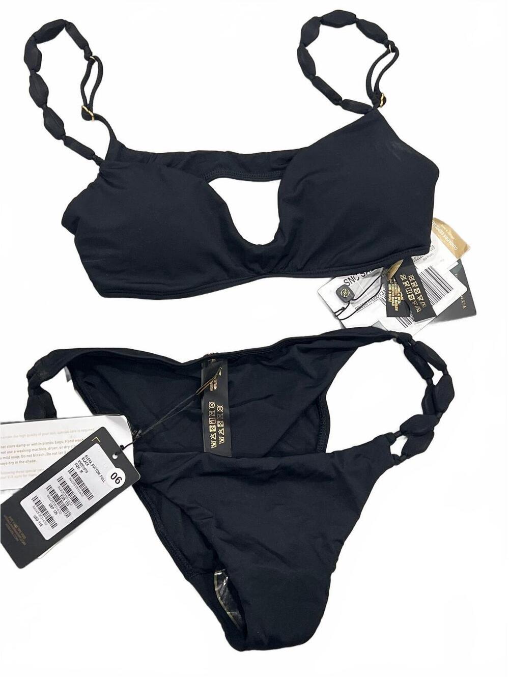 ViX Paula Hermanny Alexa Vivian Bralette Bikini Top And Beaded Bottom- SET